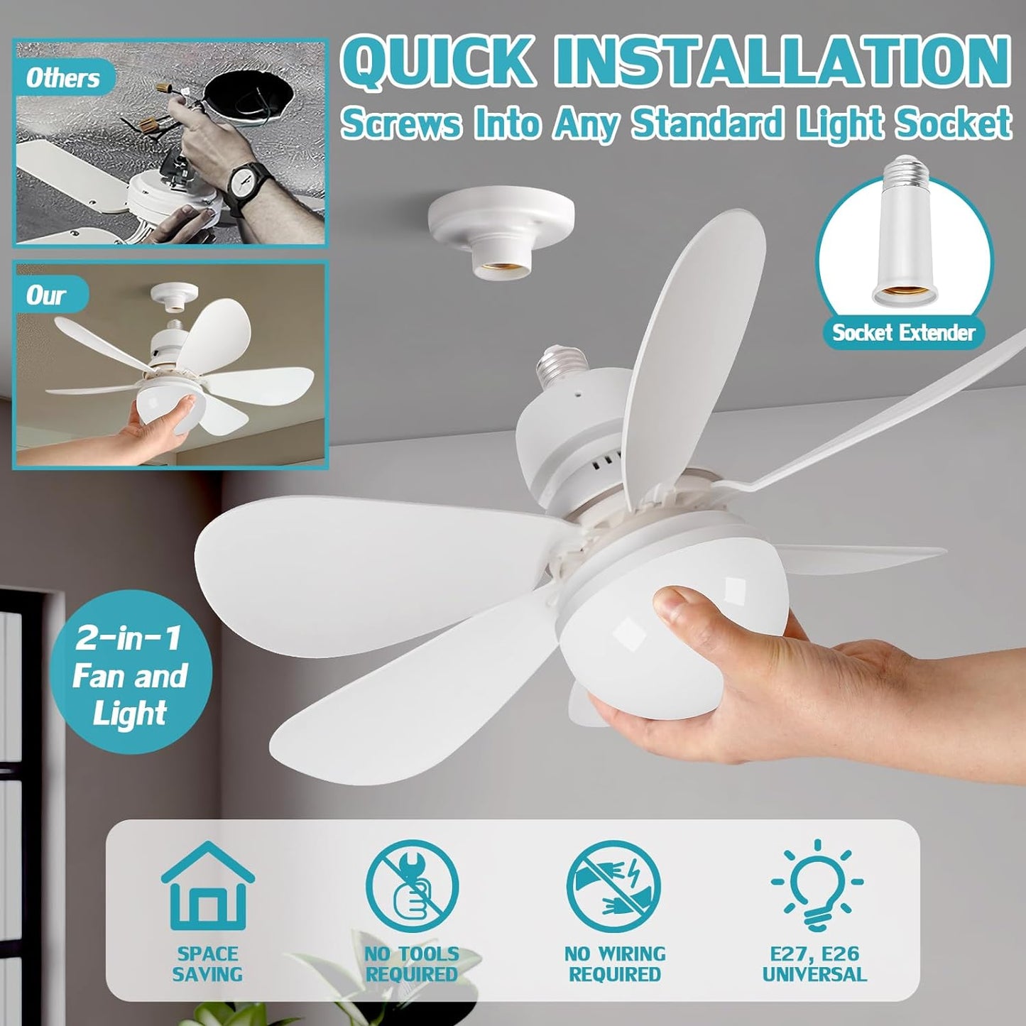 LED Luster sa Ventilatorom 40w