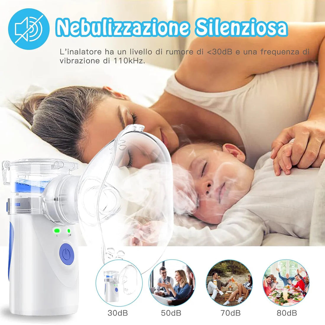 Bešumni Inhalator za Bebe, Djecu i Odrasle