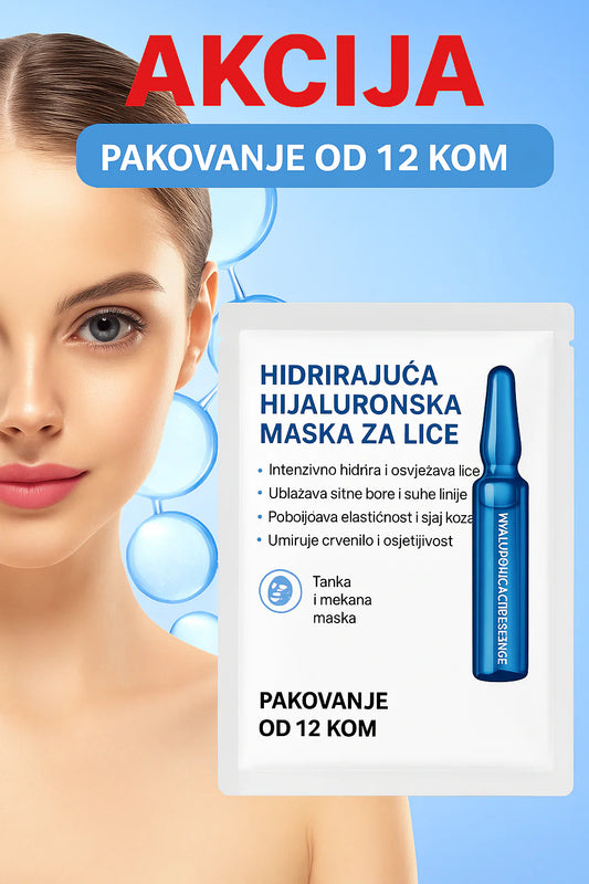 Hidrirajuća Hijaluronska Maska za Lice ( 12kom )