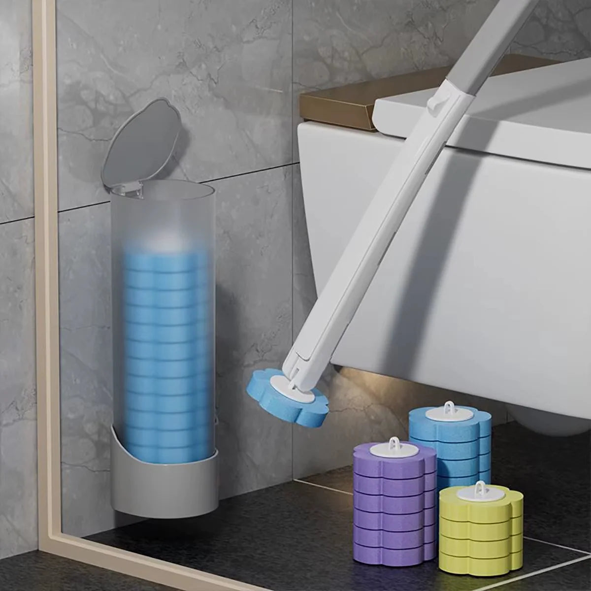 Set za Čišćenje WC Šolje sa Jednokratnim Sunđerima (8 Komada)