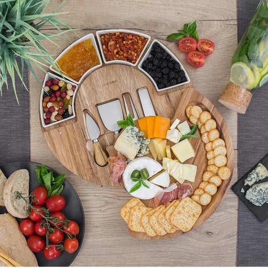 Drvena Daska za Meze sa Dodacima